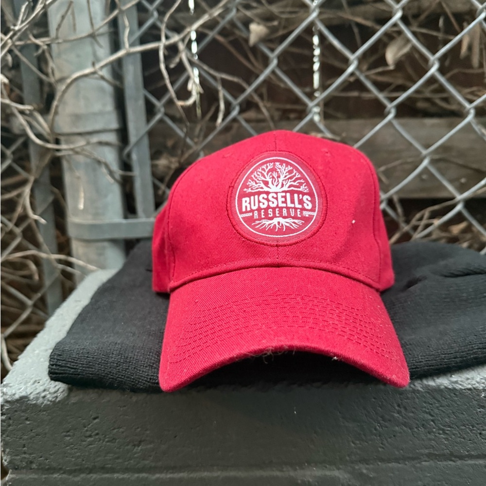 Russell’s reserve red hat mens adjustable hat mens cap mens strap on hat Mens